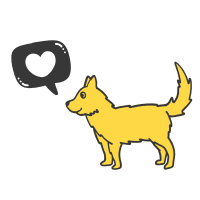 dog heart convo-yellow